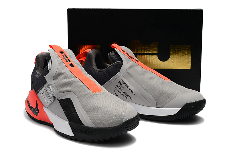 Men Nike Lebron James Ambassador 11 Grey Orange Black Shoes
